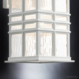 Urban Ambiance - Wall Sconce - UKC10005 Craftsman Outdoor Wall Sconce, 14.25''H x 8''W x 9''Dep, White Finish, Lyndale Collection - 