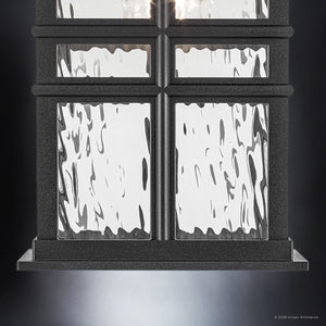 Urban Ambiance - Wall Sconce - UKC10006 Craftsman Outdoor Wall Sconce, 17.5''H x 9.5''W x 10.5''Dep, Textured Black Finish, Lyndale Collection - 