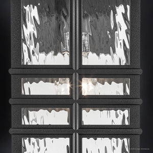Urban Ambiance - Wall Sconce - UKC10006 Craftsman Outdoor Wall Sconce, 17.5''H x 9.5''W x 10.5''Dep, Textured Black Finish, Lyndale Collection - 