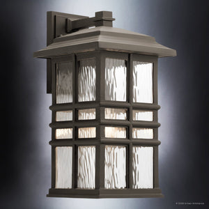 Urban Ambiance - Wall Sconce - UKC10007 Craftsman Outdoor Wall Sconce, 17.5''H x 9.5''W x 10.5''Dep, Olde Bronze Finish, Lyndale Collection - 