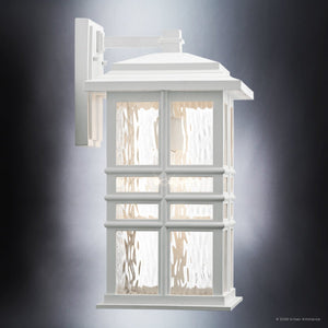 Urban Ambiance - Wall Sconce - UKC10008 Craftsman Outdoor Wall Sconce, 17.5''H x 9.5''W x 10.5''Dep, White Finish, Lyndale Collection - 
