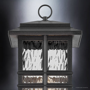 Urban Ambiance - Post Light - UKC10009 Craftsman Outdoor Post Light, 20.75''H x 9.5''W x 9.5''Dep, Textured Black Finish, Lyndale Collection - 