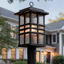 Urban Ambiance - Post Light - UKC10010 Craftsman Outdoor Post Light, 20.75''H x 9.5''W x 9.5''Dep, Olde Bronze Finish, Lyndale Collection - 