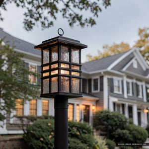 Urban Ambiance - Post Light - UKC10010 Craftsman Outdoor Post Light, 20.75''H x 9.5''W x 9.5''Dep, Olde Bronze Finish, Lyndale Collection - 