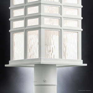 Urban Ambiance - Post Light - UKC10011 Craftsman Outdoor Post Light, 20.75''H x 9.5''W x 9.5''Dep, White Finish, Lyndale Collection - 
