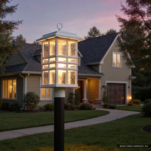 Urban Ambiance - Post Light - UKC10011 Craftsman Outdoor Post Light, 20.75''H x 9.5''W x 9.5''Dep, White Finish, Lyndale Collection - 