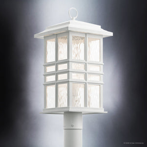 Urban Ambiance - Post Light - UKC10011 Craftsman Outdoor Post Light, 20.75''H x 9.5''W x 9.5''Dep, White Finish, Lyndale Collection - 