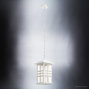 Urban Ambiance - Pendant - UKC10014 Craftsman Outdoor Pendant, 18''H x 9.5''W x 9.5''Dep, White Finish, Lyndale Collection - 