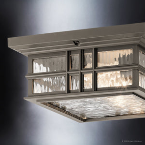Urban Ambiance - Ceiling Light - UKC10016 Craftsman Outdoor Ceiling Light, 5.25''H x 12''W x 12''Dep, Olde Bronze Finish, Lyndale Collection - 