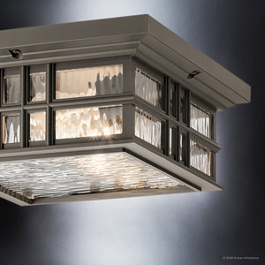 Urban Ambiance - Ceiling Light - UKC10016 Craftsman Outdoor Ceiling Light, 5.25''H x 12''W x 12''Dep, Olde Bronze Finish, Lyndale Collection - 