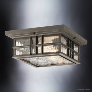 Urban Ambiance - Ceiling Light - UKC10016 Craftsman Outdoor Ceiling Light, 5.25''H x 12''W x 12''Dep, Olde Bronze Finish, Lyndale Collection - 