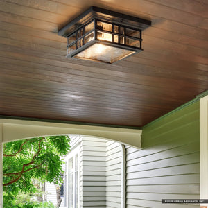 Urban Ambiance - Ceiling Light - UKC10016 Craftsman Outdoor Ceiling Light, 5.25''H x 12''W x 12''Dep, Olde Bronze Finish, Lyndale Collection - 