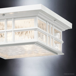 Urban Ambiance - Ceiling Light - UKC10017 Craftsman Outdoor Ceiling Light, 5.25''H x 12''W x 12''Dep, White Finish, Lyndale Collection - 
