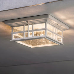 Urban Ambiance - Ceiling Light - UKC10017 Craftsman Outdoor Ceiling Light, 5.25''H x 12''W x 12''Dep, White Finish, Lyndale Collection - 