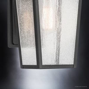 Urban Ambiance - Wall Sconce - UKC10020 Rustic Outdoor Wall Sconce, 14.75''H x 7''W x 6.5''Dep, Textured Black Finish, Norwyn Collection - 