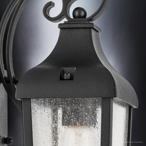 Urban Ambiance - Wall Sconce - UKC10020 Rustic Outdoor Wall Sconce, 14.75''H x 7''W x 6.5''Dep, Textured Black Finish, Norwyn Collection - 