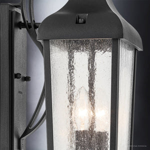 Urban Ambiance - Wall Sconce - UKC10022 Rustic Outdoor Wall Sconce, 18.5''H x 8.5''W x 8''Dep, Textured Black Finish, Norwyn Collection - 