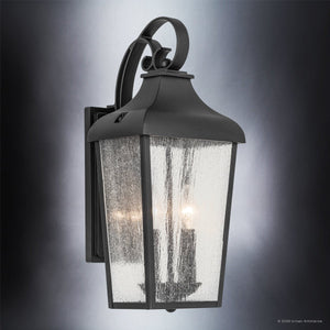 Urban Ambiance - Wall Sconce - UKC10022 Rustic Outdoor Wall Sconce, 18.5''H x 8.5''W x 8''Dep, Textured Black Finish, Norwyn Collection - 