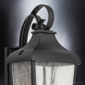 Urban Ambiance - Wall Sconce - UKC10022 Rustic Outdoor Wall Sconce, 18.5''H x 8.5''W x 8''Dep, Textured Black Finish, Norwyn Collection - 