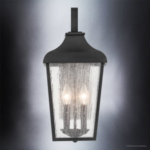 Urban Ambiance - Wall Sconce - UKC10022 Rustic Outdoor Wall Sconce, 18.5''H x 8.5''W x 8''Dep, Textured Black Finish, Norwyn Collection - 