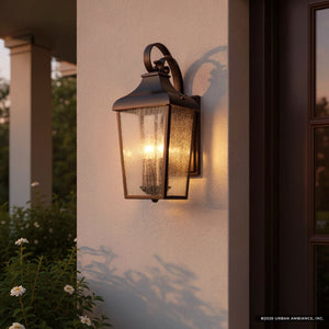 Urban Ambiance - Wall Sconce - UKC10023 Rustic Outdoor Wall Sconce, 18.5''H x 8.5''W x 8''Dep, Olde Bronze Finish, Norwyn Collection - 