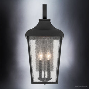 Urban Ambiance - Wall Sconce - UKC10024 Rustic Outdoor Wall Sconce, 21.5''H x 10''W x 9.5''Dep, Textured Black Finish, Norwyn Collection - 