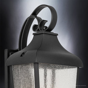 Urban Ambiance - Wall Sconce - UKC10024 Rustic Outdoor Wall Sconce, 21.5''H x 10''W x 9.5''Dep, Textured Black Finish, Norwyn Collection - 