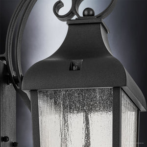 Urban Ambiance - Wall Sconce - UKC10024 Rustic Outdoor Wall Sconce, 21.5''H x 10''W x 9.5''Dep, Textured Black Finish, Norwyn Collection - 