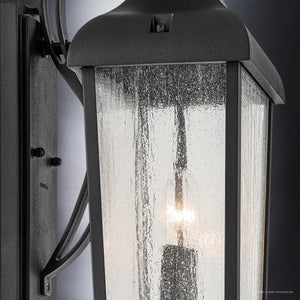Urban Ambiance - Wall Sconce - UKC10024 Rustic Outdoor Wall Sconce, 21.5''H x 10''W x 9.5''Dep, Textured Black Finish, Norwyn Collection - 
