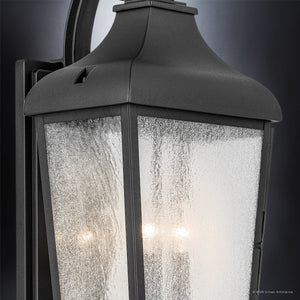 Urban Ambiance - Wall Sconce - UKC10026 Rustic Outdoor Wall Sconce, 31''H x 12''W x 11.25''Dep, Textured Black Finish, Norwyn Collection - 