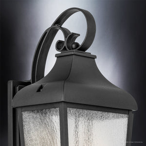 Urban Ambiance - Wall Sconce - UKC10026 Rustic Outdoor Wall Sconce, 31''H x 12''W x 11.25''Dep, Textured Black Finish, Norwyn Collection - 