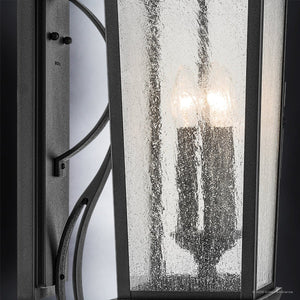 Urban Ambiance - Wall Sconce - UKC10026 Rustic Outdoor Wall Sconce, 31''H x 12''W x 11.25''Dep, Textured Black Finish, Norwyn Collection - 