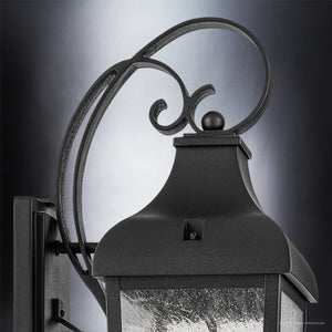 Urban Ambiance - Wall Sconce - UKC10026 Rustic Outdoor Wall Sconce, 31''H x 12''W x 11.25''Dep, Textured Black Finish, Norwyn Collection - 