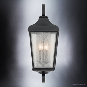 Urban Ambiance - Wall Sconce - UKC10026 Rustic Outdoor Wall Sconce, 31''H x 12''W x 11.25''Dep, Textured Black Finish, Norwyn Collection - 
