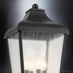 Urban Ambiance - Post Light - UKC10028 Rustic Outdoor Post Light, 21.75''H x 10''W x 10''Dep, Textured Black Finish, Norwyn Collection - 