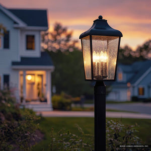 Urban Ambiance - Post Light - UKC10029 Rustic Outdoor Post Light, 21.75''H x 10''W x 10''Dep, Olde Bronze Finish, Norwyn Collection - 