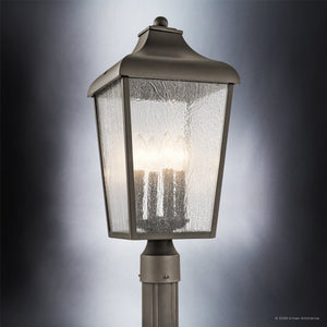 Urban Ambiance - Post Light - UKC10029 Rustic Outdoor Post Light, 21.75''H x 10''W x 10''Dep, Olde Bronze Finish, Norwyn Collection - 