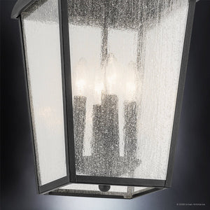 Urban Ambiance - Pendant - UKC10030 Rustic Outdoor Pendant, 19.75''H x 10''W x 10''Dep, Textured Black Finish, Norwyn Collection - 