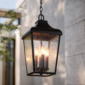 Urban Ambiance - Pendant - UKC10030 Rustic Outdoor Pendant, 19.75''H x 10''W x 10''Dep, Textured Black Finish, Norwyn Collection - 