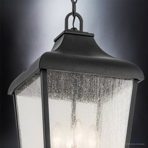 Urban Ambiance - Pendant - UKC10030 Rustic Outdoor Pendant, 19.75''H x 10''W x 10''Dep, Textured Black Finish, Norwyn Collection - 