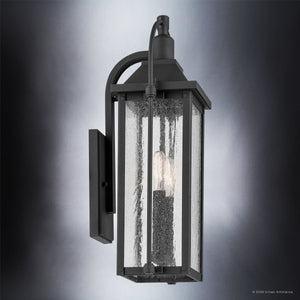 Urban Ambiance - Wall Sconce - UKC10040 Craftsman Outdoor Wall Sconce, 18.5''H x 8.5''W x 8''Dep, Textured Black Finish, Halbrook Collection - 