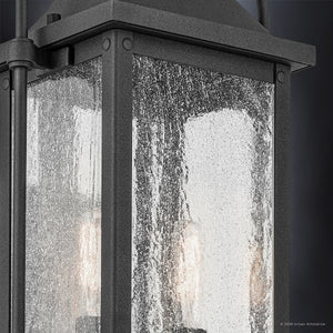 Urban Ambiance - Wall Sconce - UKC10040 Craftsman Outdoor Wall Sconce, 18.5''H x 8.5''W x 8''Dep, Textured Black Finish, Halbrook Collection - 