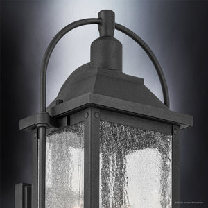 Urban Ambiance - Wall Sconce - UKC10040 Craftsman Outdoor Wall Sconce, 18.5''H x 8.5''W x 8''Dep, Textured Black Finish, Halbrook Collection - 