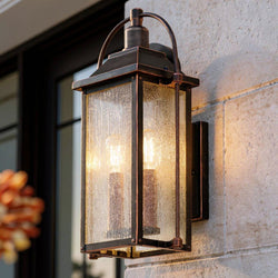 Urban Ambiance - Wall Sconce - UKC10041 Craftsman Outdoor Wall Sconce, 18.5''H x 8.5''W x 8''Dep, Olde Bronze Finish, Halbrook Collection - 