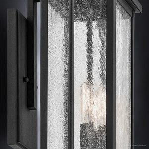 Urban Ambiance - Wall Sconce - UKC10042 Craftsman Outdoor Wall Sconce, 23.25''H x 10.5''W x 8''Dep, Textured Black Finish, Halbrook Collection - 