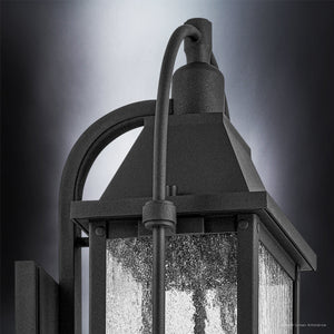 Urban Ambiance - Wall Sconce - UKC10042 Craftsman Outdoor Wall Sconce, 23.25''H x 10.5''W x 8''Dep, Textured Black Finish, Halbrook Collection - 
