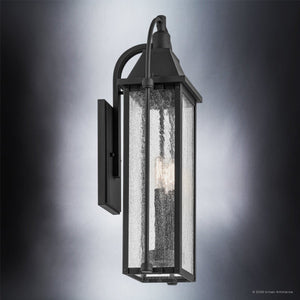 Urban Ambiance - Wall Sconce - UKC10042 Craftsman Outdoor Wall Sconce, 23.25''H x 10.5''W x 8''Dep, Textured Black Finish, Halbrook Collection - 