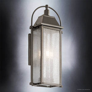Urban Ambiance - Wall Sconce - UKC10043 Craftsman Outdoor Wall Sconce, 23.25''H x 10.5''W x 8''Dep, Olde Bronze Finish, Halbrook Collection - 