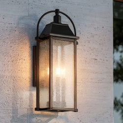 Urban Ambiance - Wall Sconce - UKC10043 Craftsman Outdoor Wall Sconce, 23.25''H x 10.5''W x 8''Dep, Olde Bronze Finish, Halbrook Collection - 
