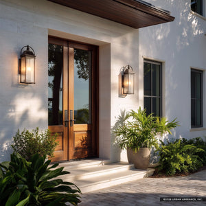 Urban Ambiance - Wall Sconce - UKC10043 Craftsman Outdoor Wall Sconce, 23.25''H x 10.5''W x 8''Dep, Olde Bronze Finish, Halbrook Collection - 
